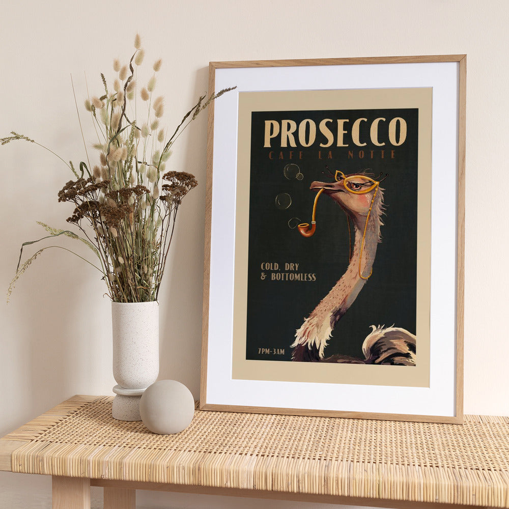 Chic Ostrich Night - Art Print by The Whiskey Ginger