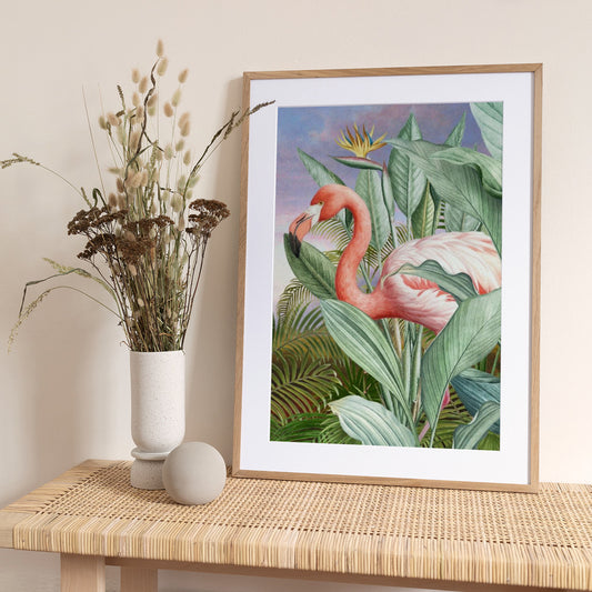 Flamingo Serenity - Art Print by Marja van den Hurk