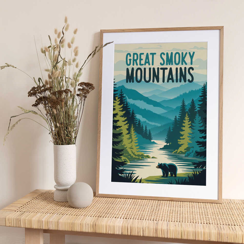 Great Smoky Mountains - Art Print by Andreas Magnusson Travel Poster