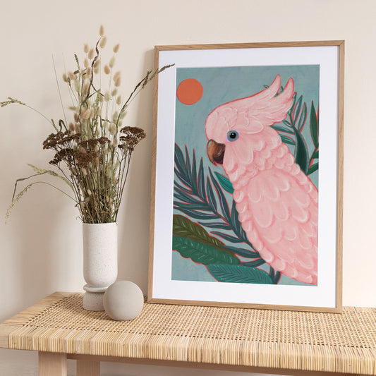 Pink Cockatoo - Art Print by Katarzyna Gąsiorowska