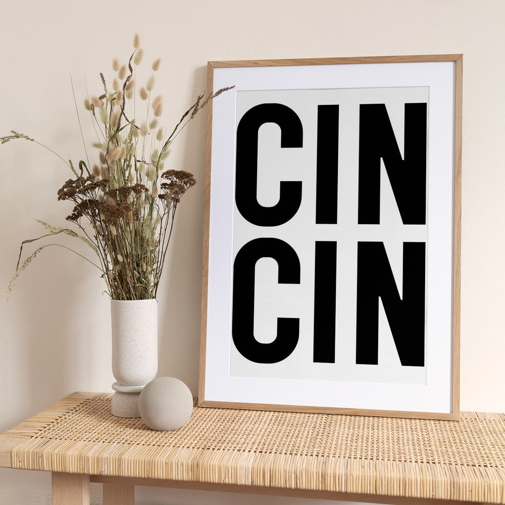 Cin Cin - black - Art Print by Ohkimiko