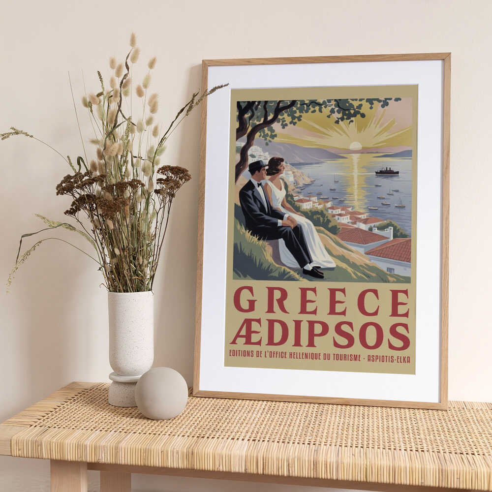 Greece Vintage Travel Poster - Art Print by Andreas Magnusson Travel Poster