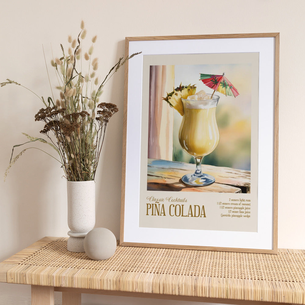 Classic Cocktails - Pina Colada - Art Print by Andreas Magnusson