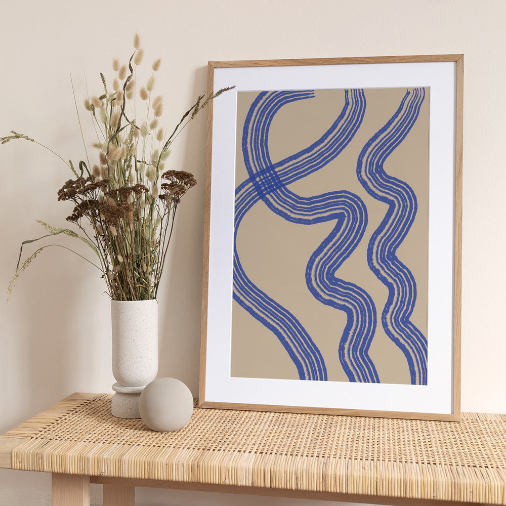 Blue Minimal Line - Art Print by THE MIUUS STUDIO
