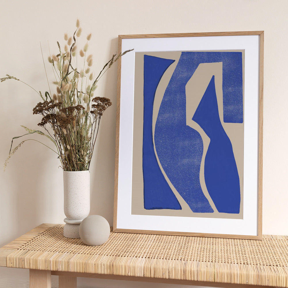 Blue Geometric Shapes - Art Print by THE MIUUS STUDIO