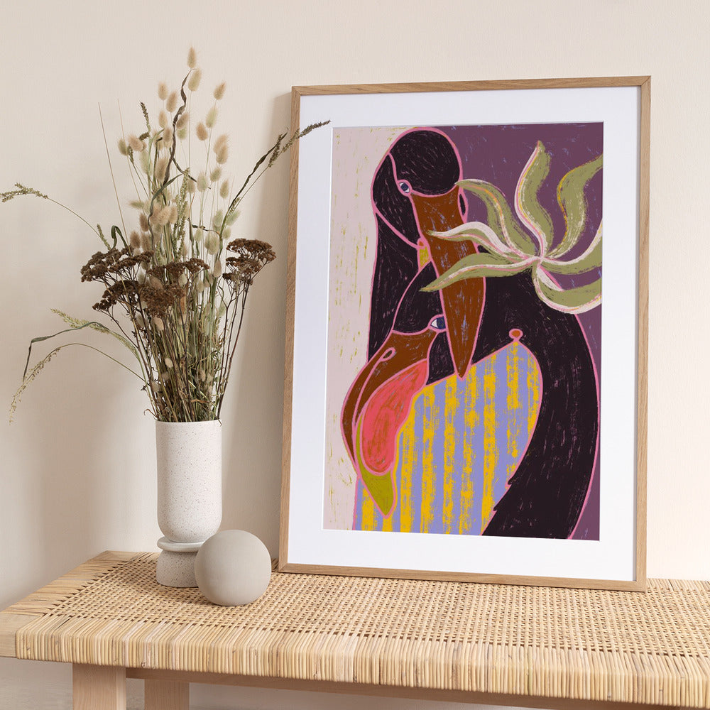 Flamingo Harp Duet - Art Print by Uma Gokhale