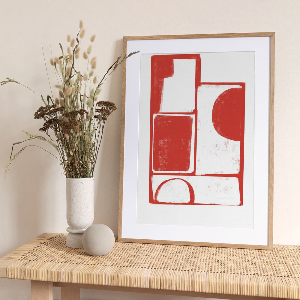 Red Geometric Balance - Art Print by THE MIUUS STUDIO