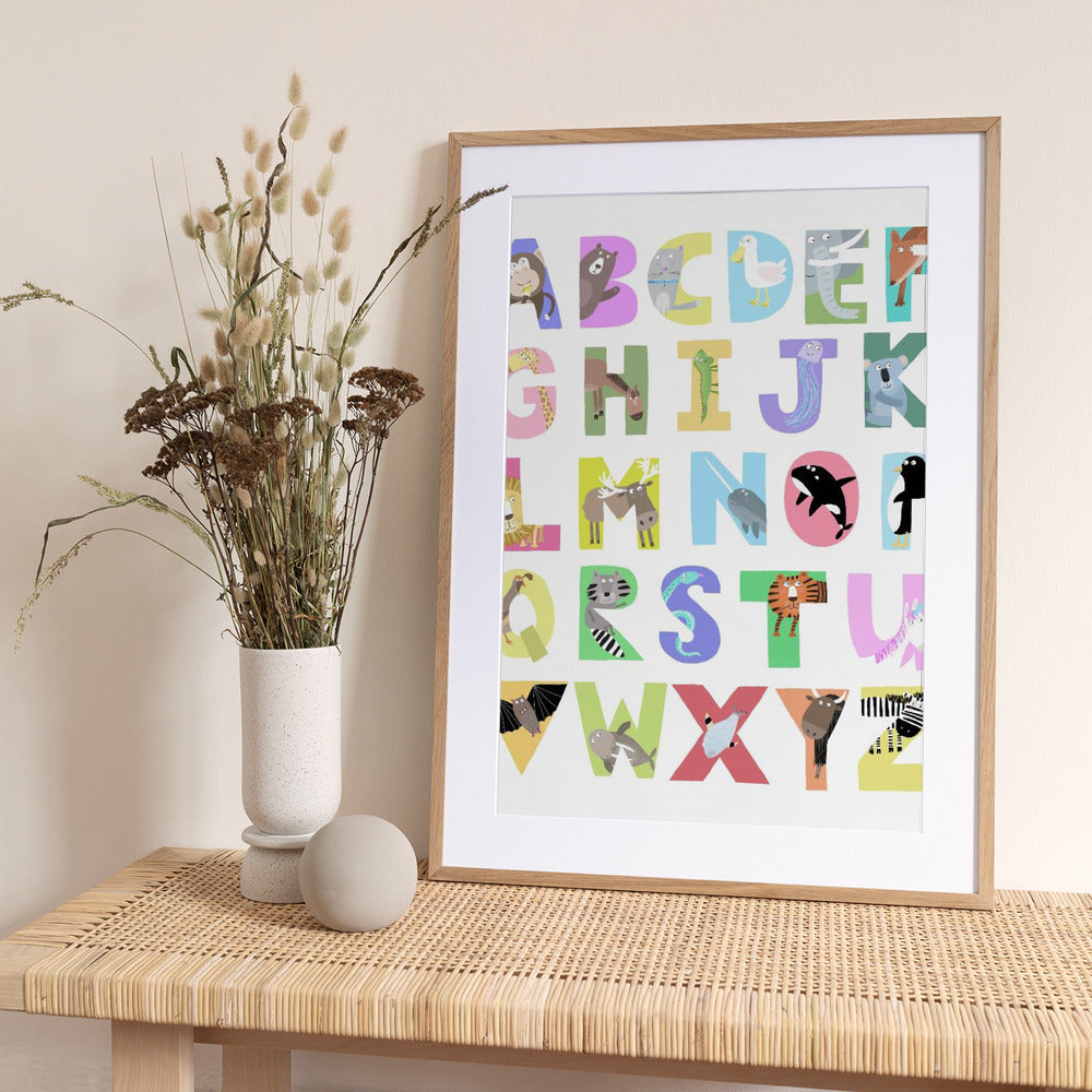 Colorful Alphabet Animal Shapes - Art Print by Carla Daly