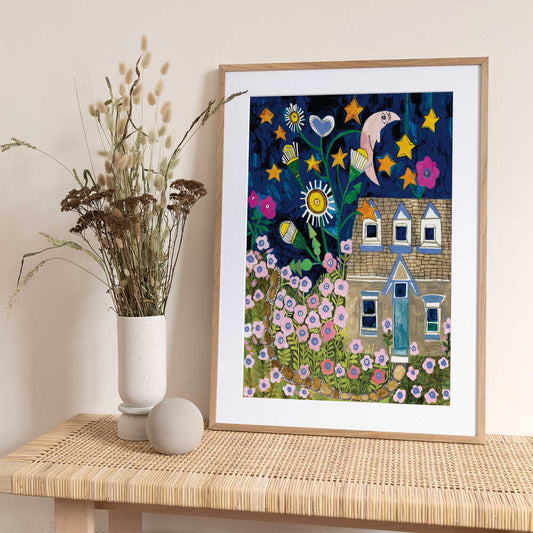 Moon Flowers - Art Print by Sharon Nullmeyer