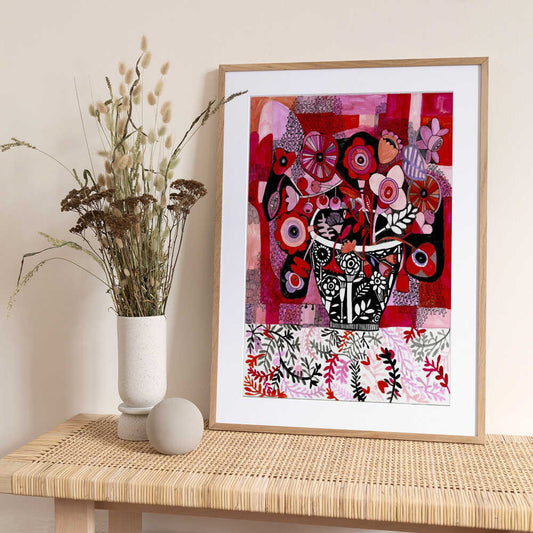 Shades of Pink Still Life - Art Print by Sharon Nullmeyer