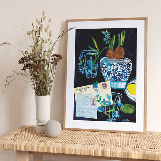 Blue Mail - Art Print by Sharon Nullmeyer
