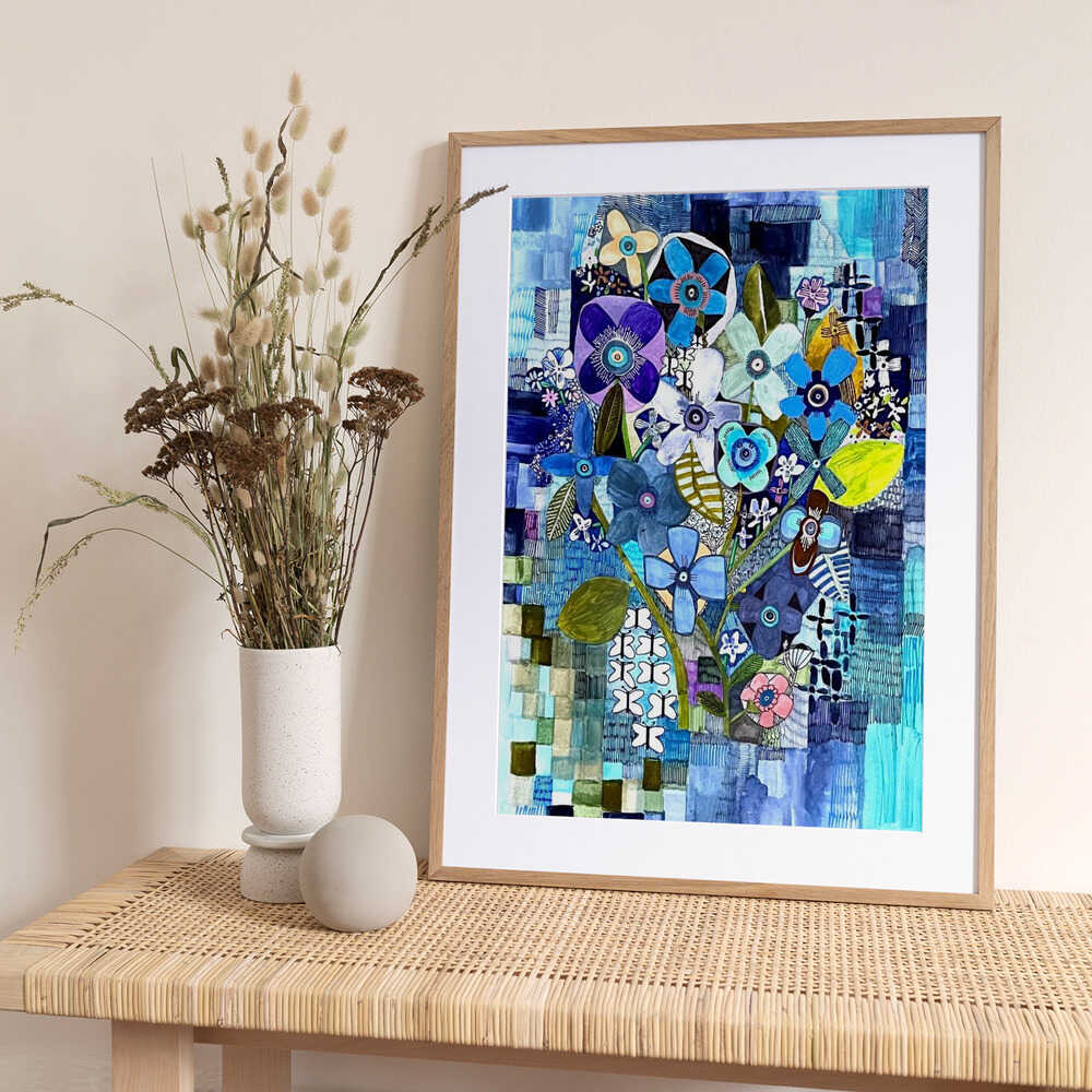 So blue - Art Print by Sharon Nullmeyer