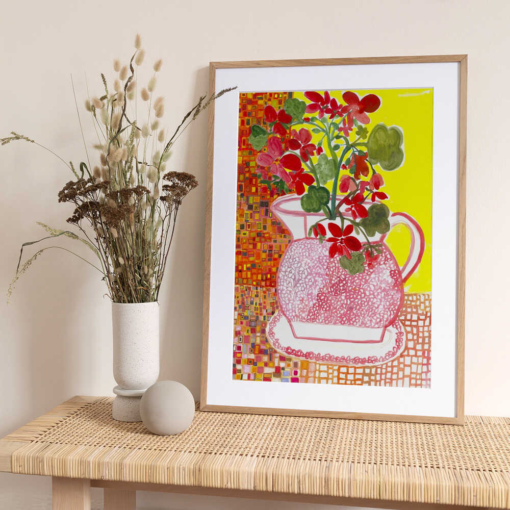 Red Geranium - Art Print by Sharon Nullmeyer
