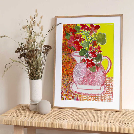 Red Geranium - Art Print by Sharon Nullmeyer