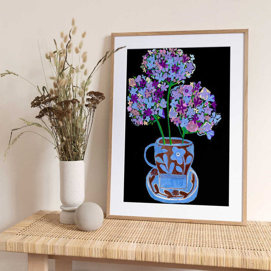 Moody Hydrangea - Art Print by Sharon Nullmeyer