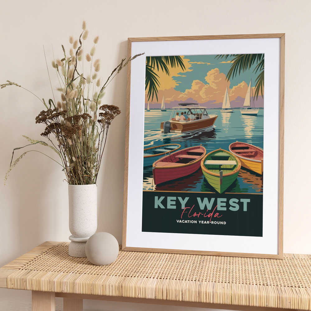 Key West Florida - Art Print by Andreas Magnusson Travel Poster