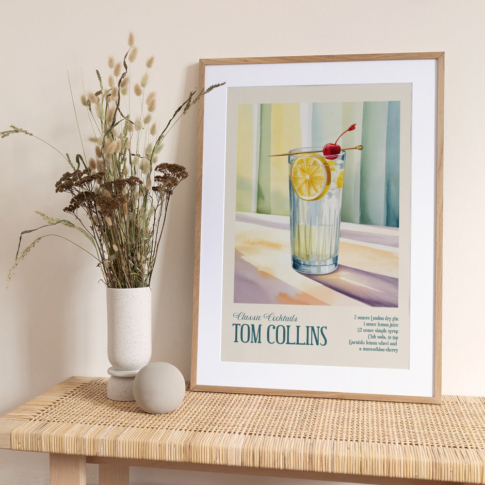 Classic Cocktails - Tom Collins - Art Print by Andreas Magnusson