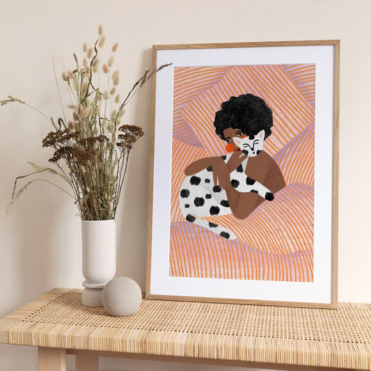 Cat Cuddle - Art Print by Bea Müller