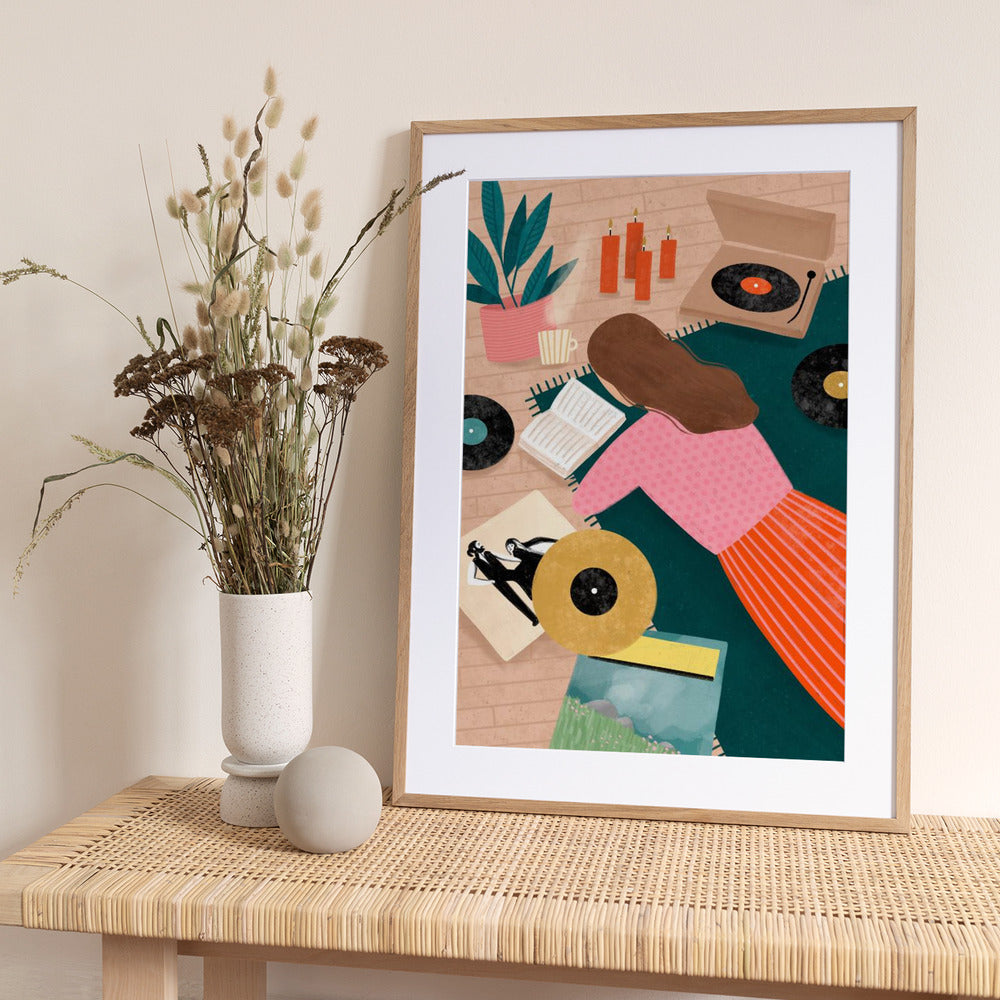 Record Playing - Art Print by Bea Müller