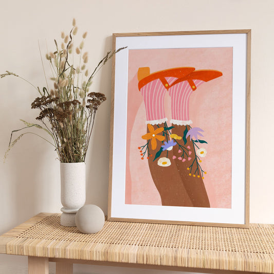 Floral Socks - Art Print by Bea Müller