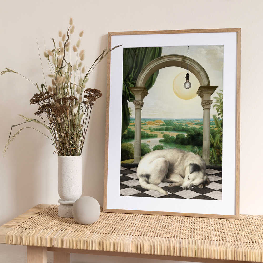 Dog, Asleep. - Art Print by Marja van den Hurk