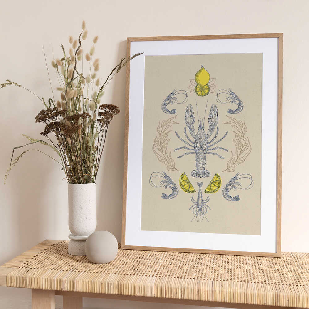 Lobster and Lemons - Art Print by Alexandra Weise
