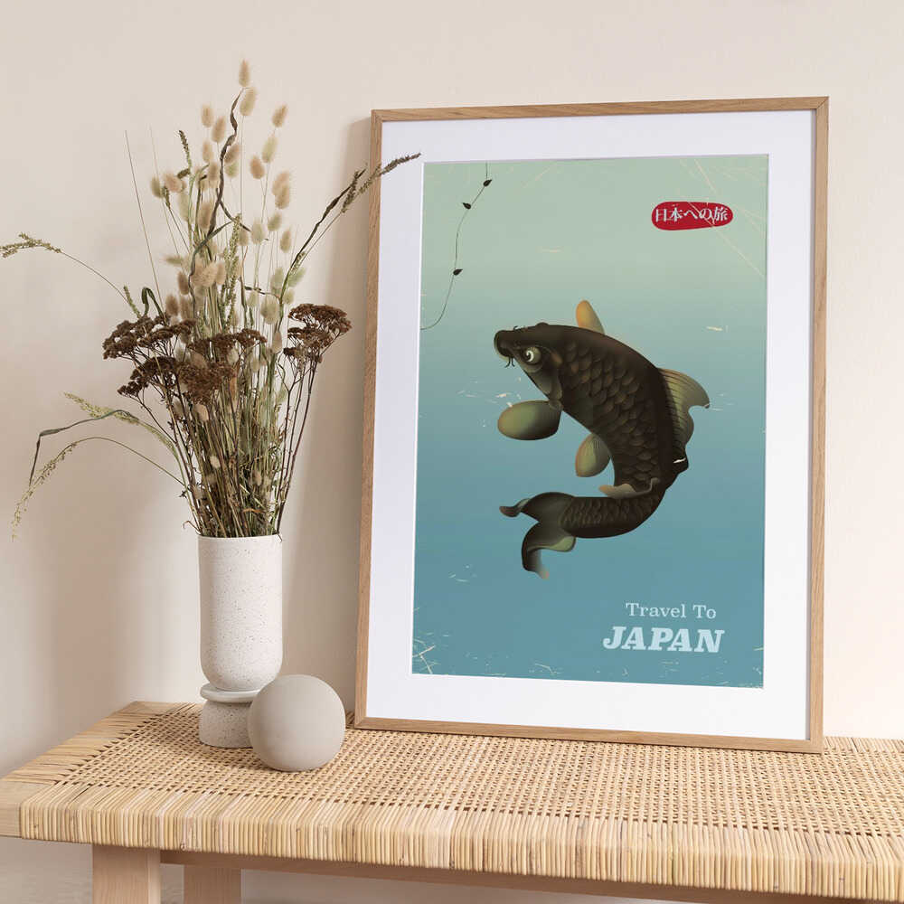 Travel To Japan - Art Print by Nicholas Travel Poster