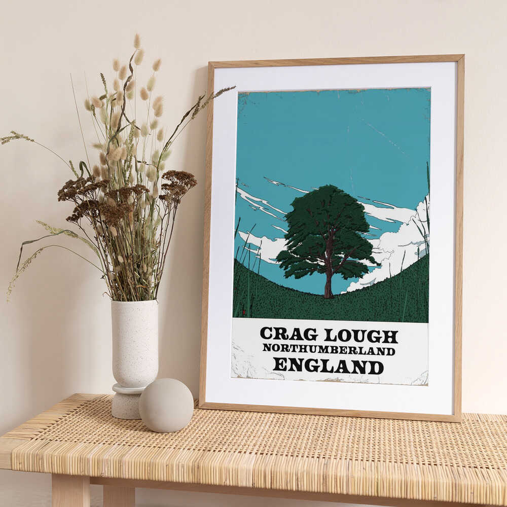 Grag Lough Northumberland England Travel Poster - Art Print by Nicholas
