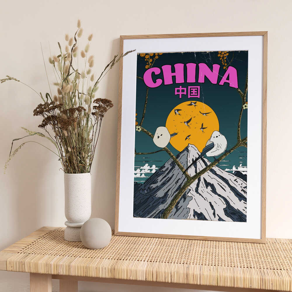 China Landscape - Art Print by Nicholas Travel Poster