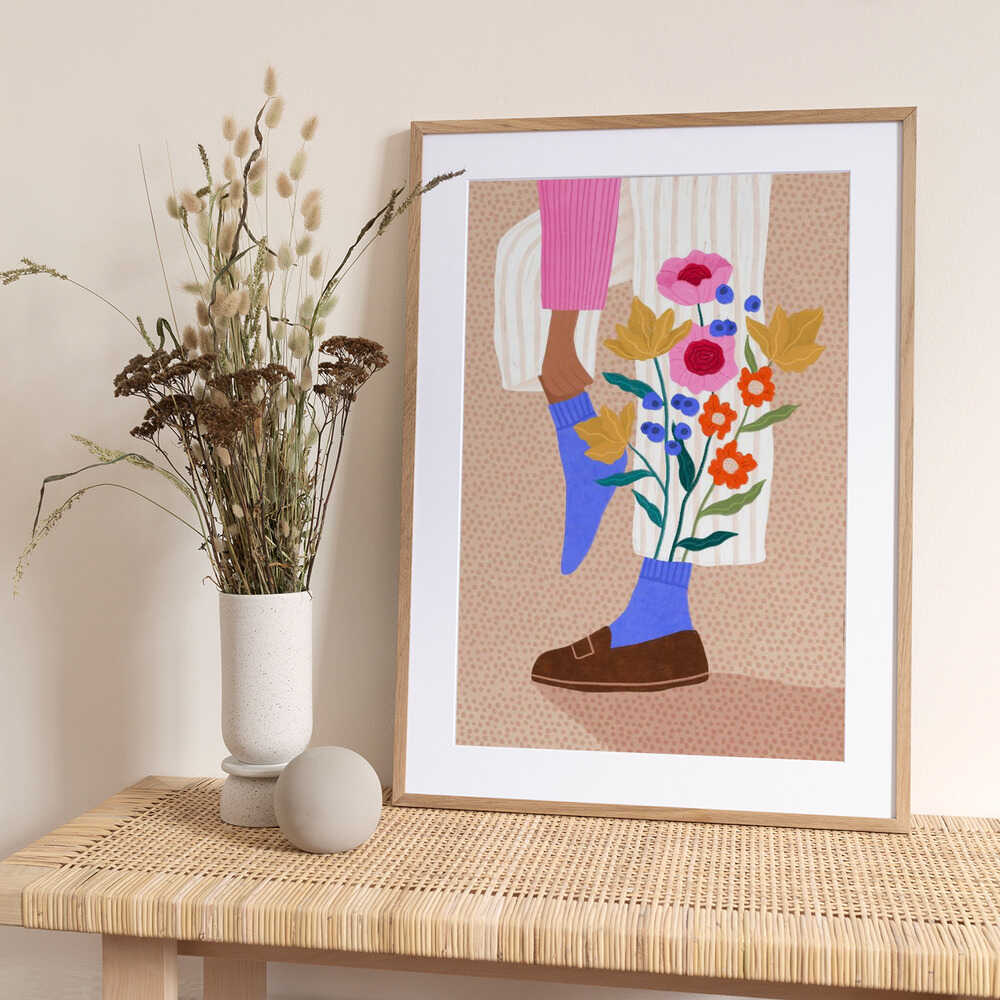 Whimsical Flower Legs - Art Print by Bea Müller