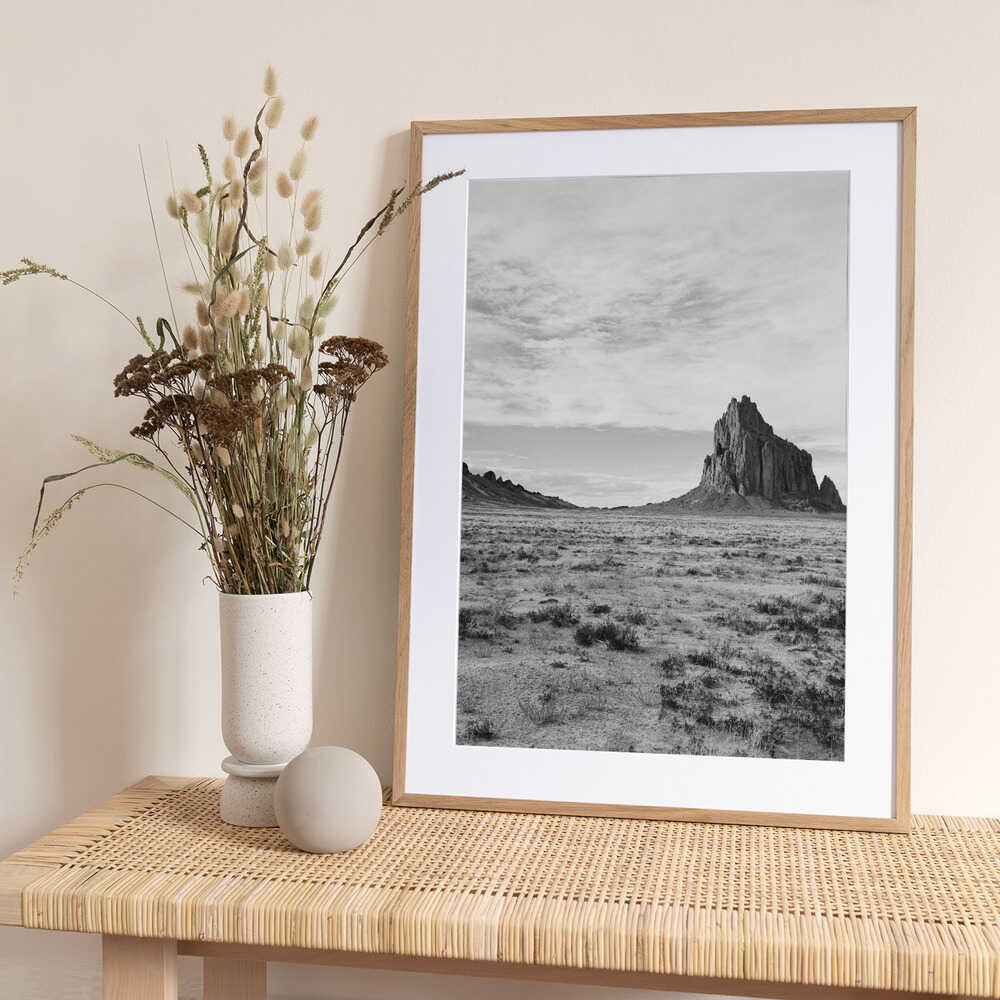 Monochrome Shiprock VIII on Film - Art Print by Bethany Young
