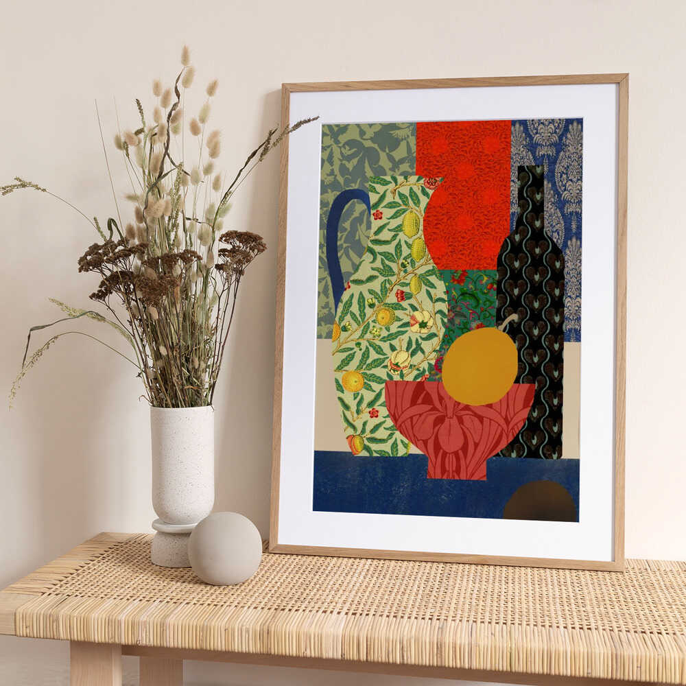 Eclectic Vases and Fruit Bowl - Art Print by Little Dean