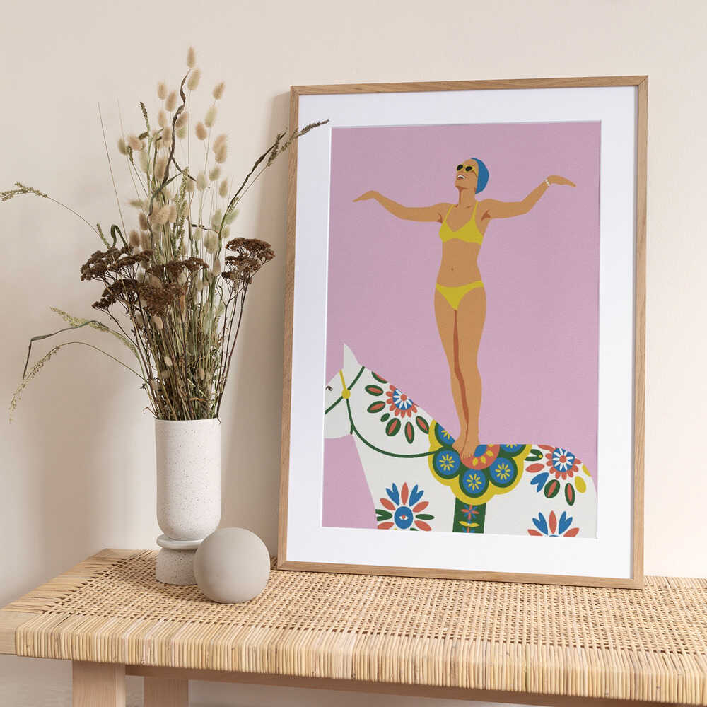 Dala Horse Ride No 2 - Art Print by Andreas Magnusson