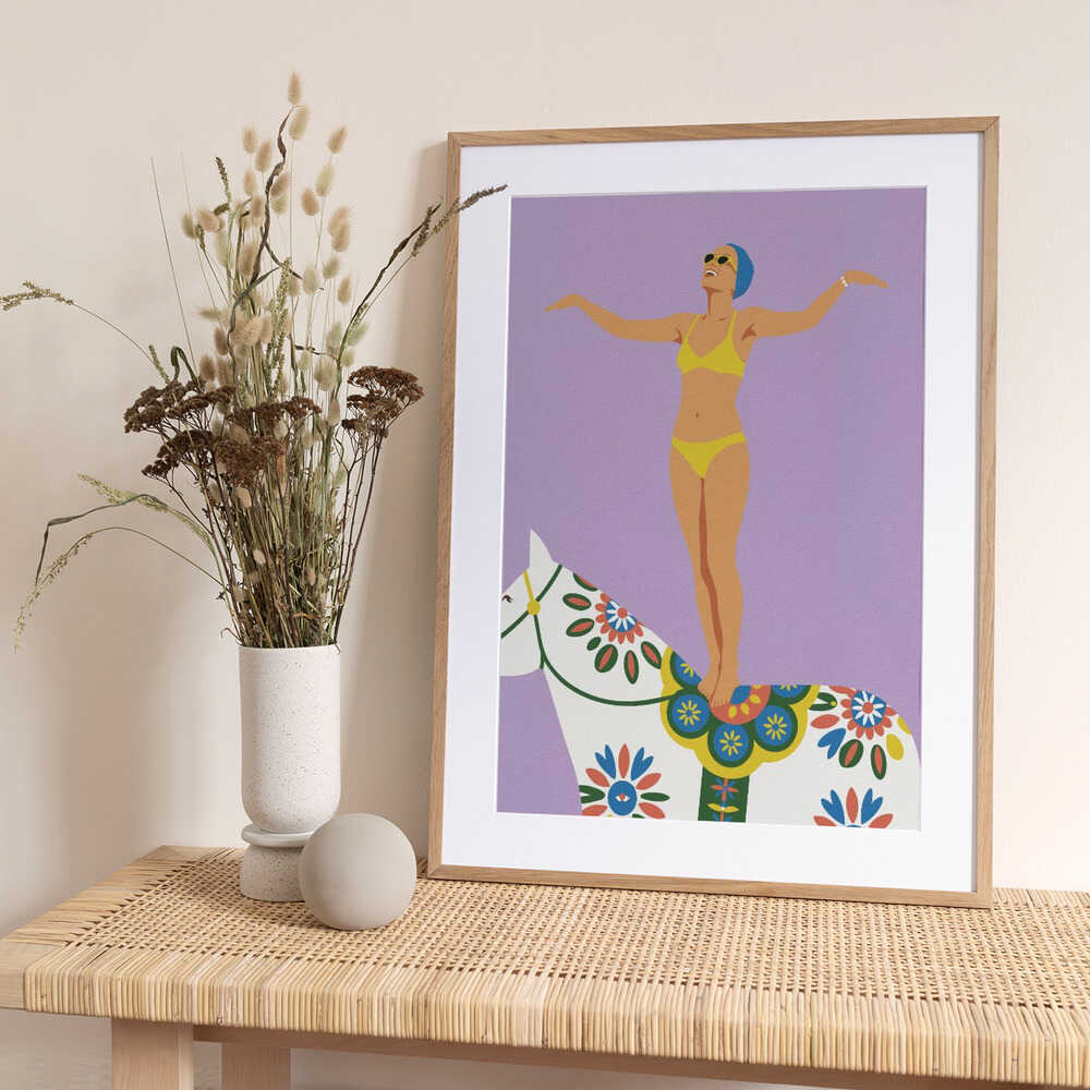Dala Horse Ride No 2 - Art Print by Andreas Magnusson