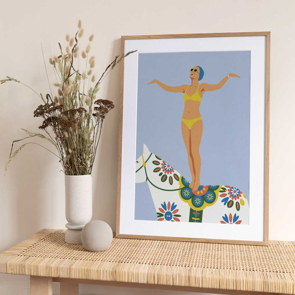 Dala Horse Ride No 2 - Art Print by Andreas Magnusson
