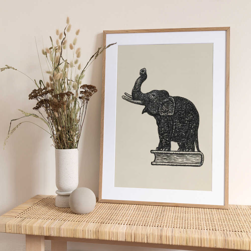 Olifant Op Boek 1935 - Art Print by Leo Gestel