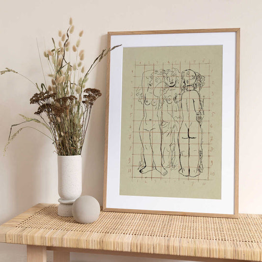 Schets Van Drie Naakte Vrouwen - Art Print by Leo Gestel