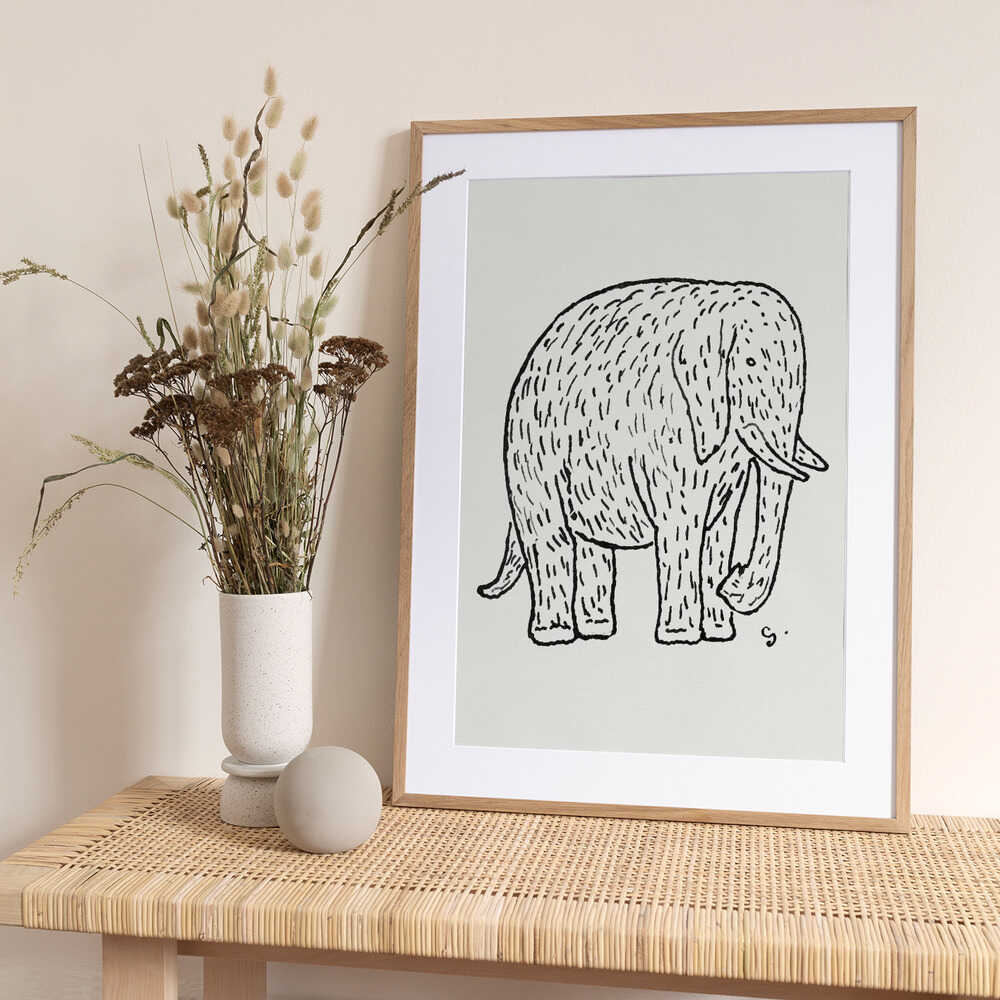 Elephant (ca. 1891–1941) Drawing In High Resolution By Leo Gestel - Art Print by Leo Gestel