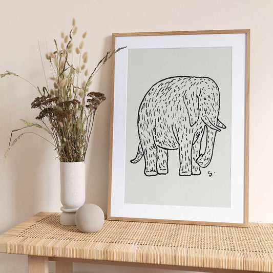 Elephant (ca. 1891–1941) Drawing In High Resolution By Leo Gestel - Art Print by Leo Gestel
