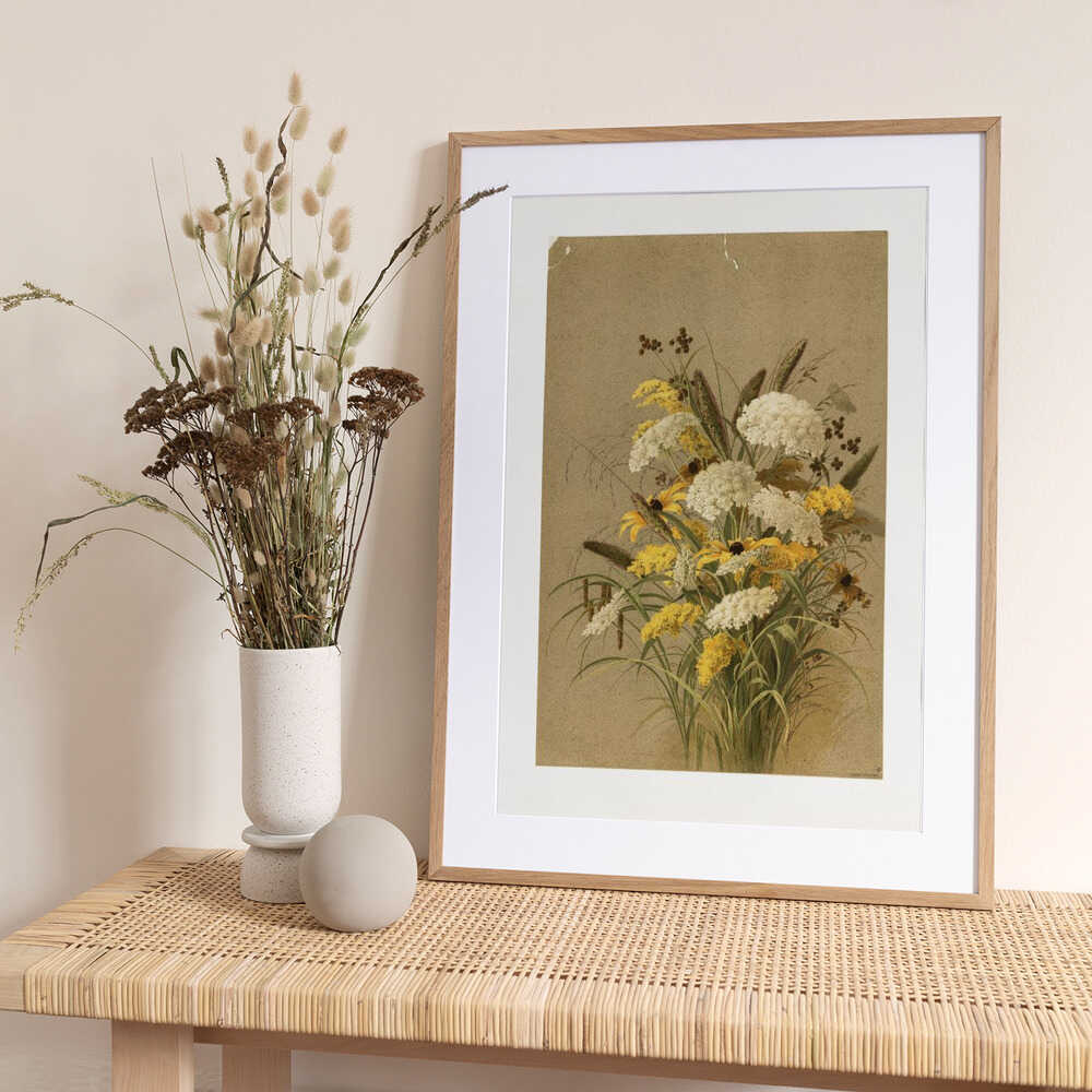 Hemlock, Ox Eye Grasses and Golden Rod - Art Print by Ellen Thayer Fisher