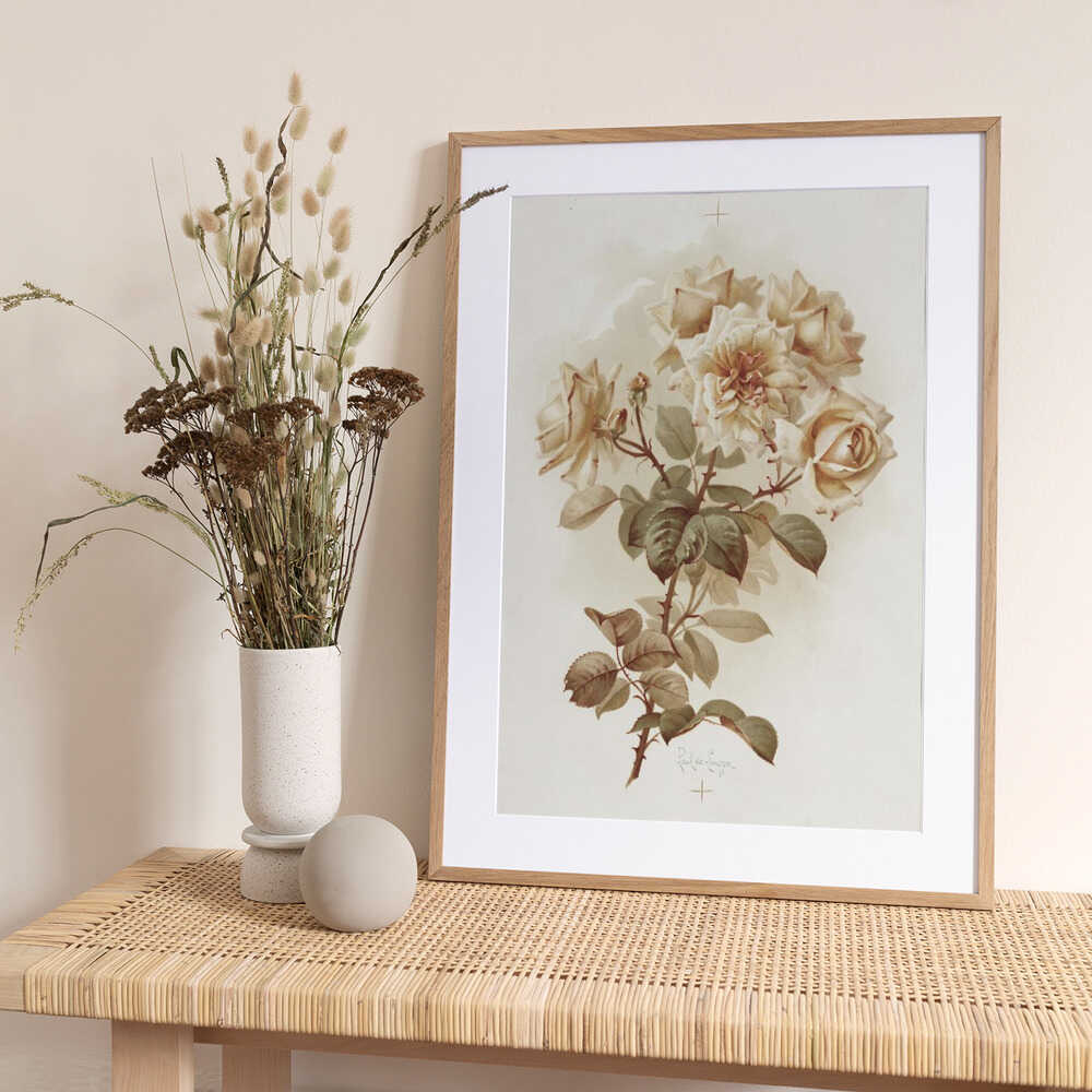 Yellow Roses; Reve D'or Roses - Art Print by Pictufy