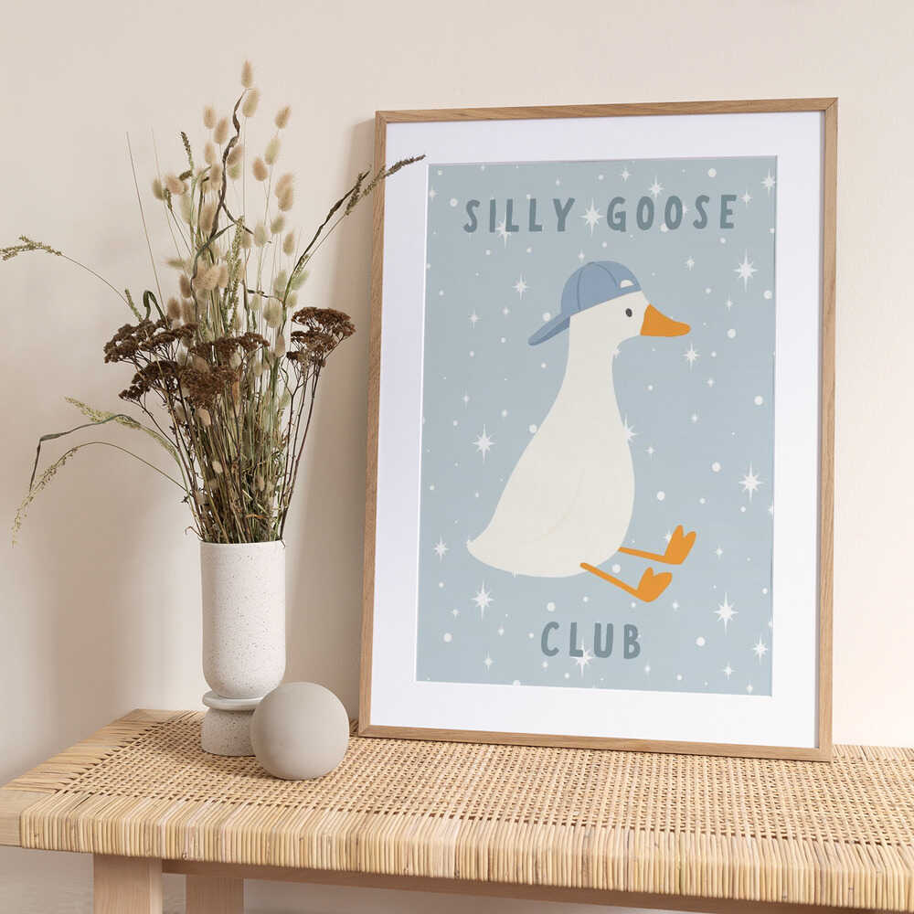 Silly Goose In Hat - Art Print by Mathieu