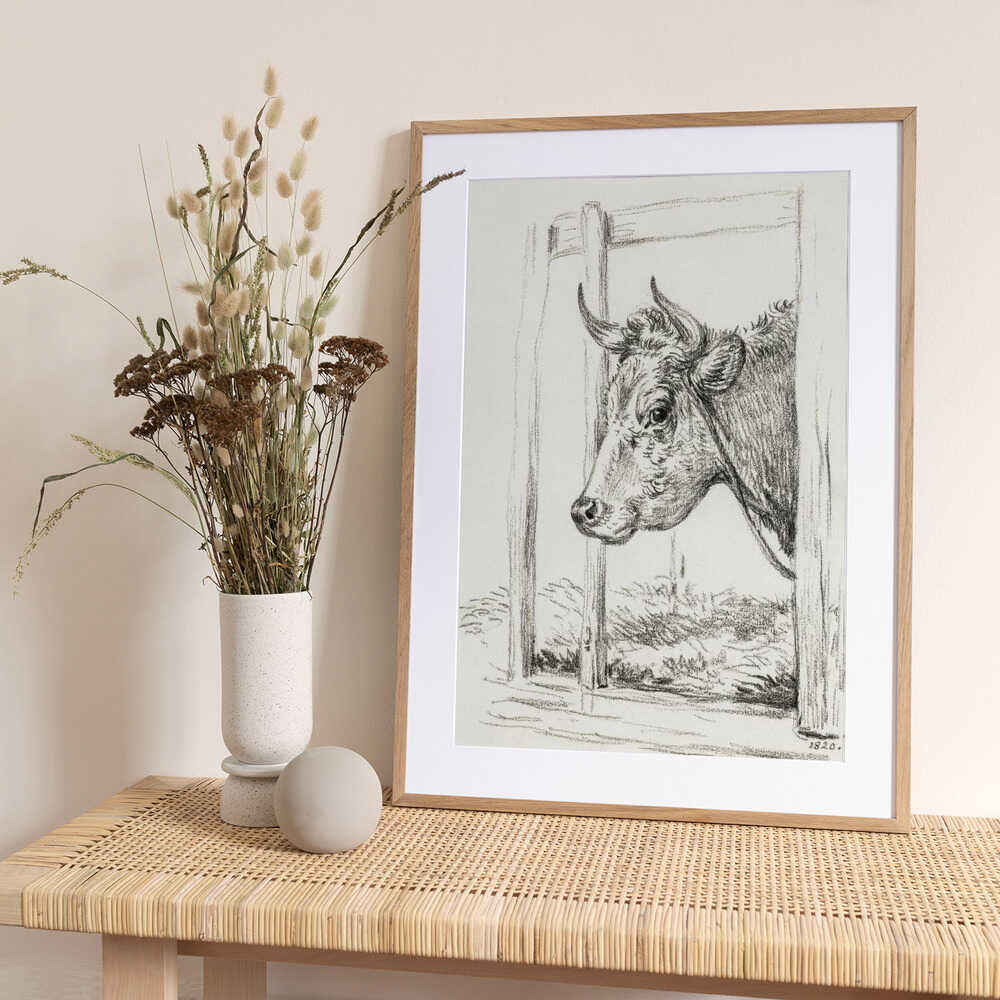 Head of a Cow (1820) - Art Print by Jean Bernard