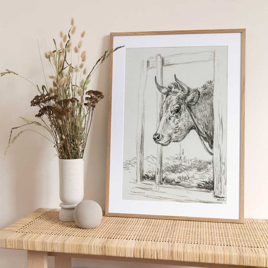 Head of a Cow (1820) - Art Print by Jean Bernard