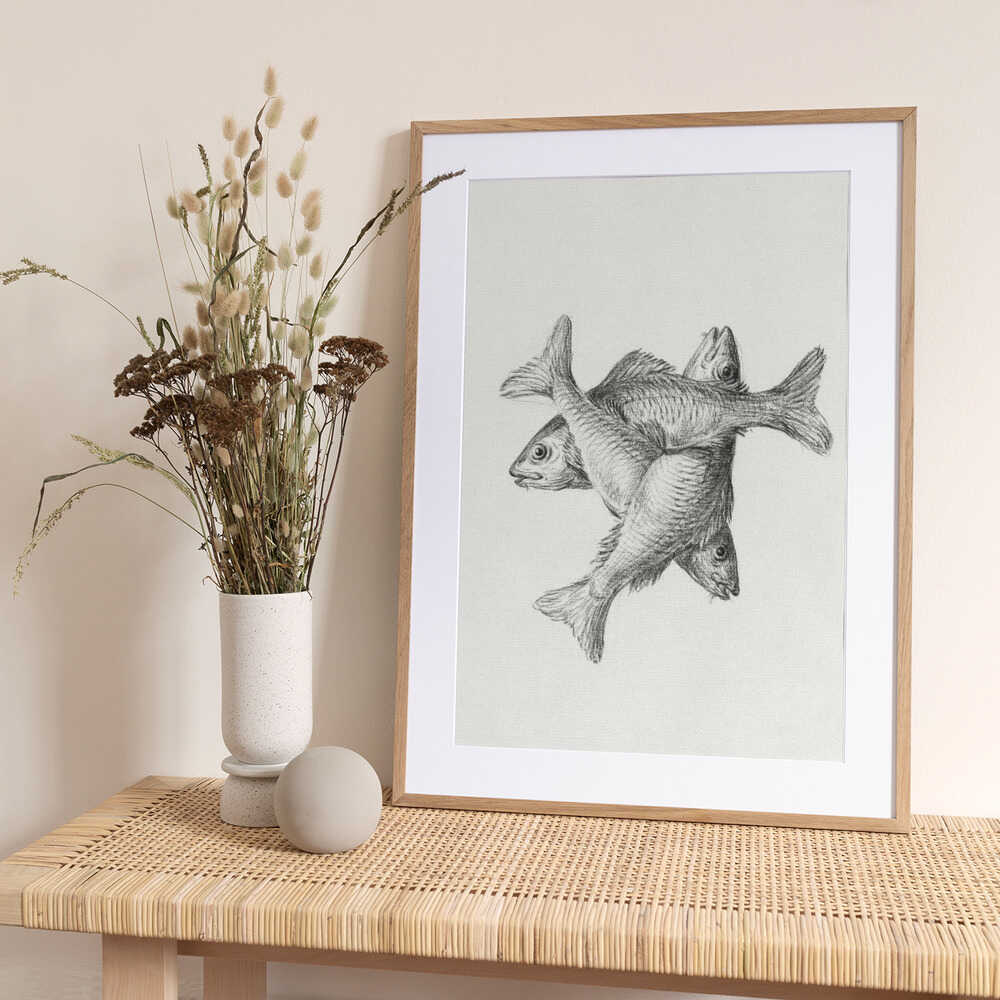 Three Fishes (1775–1833) - Art Print by Jean Bernard
