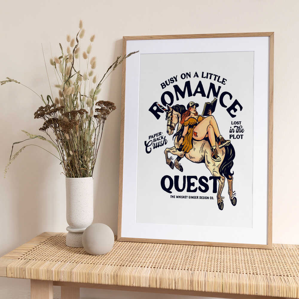 Romance Quest Bookish Smut Reader Gift - Art Print by The Whiskey Ginger
