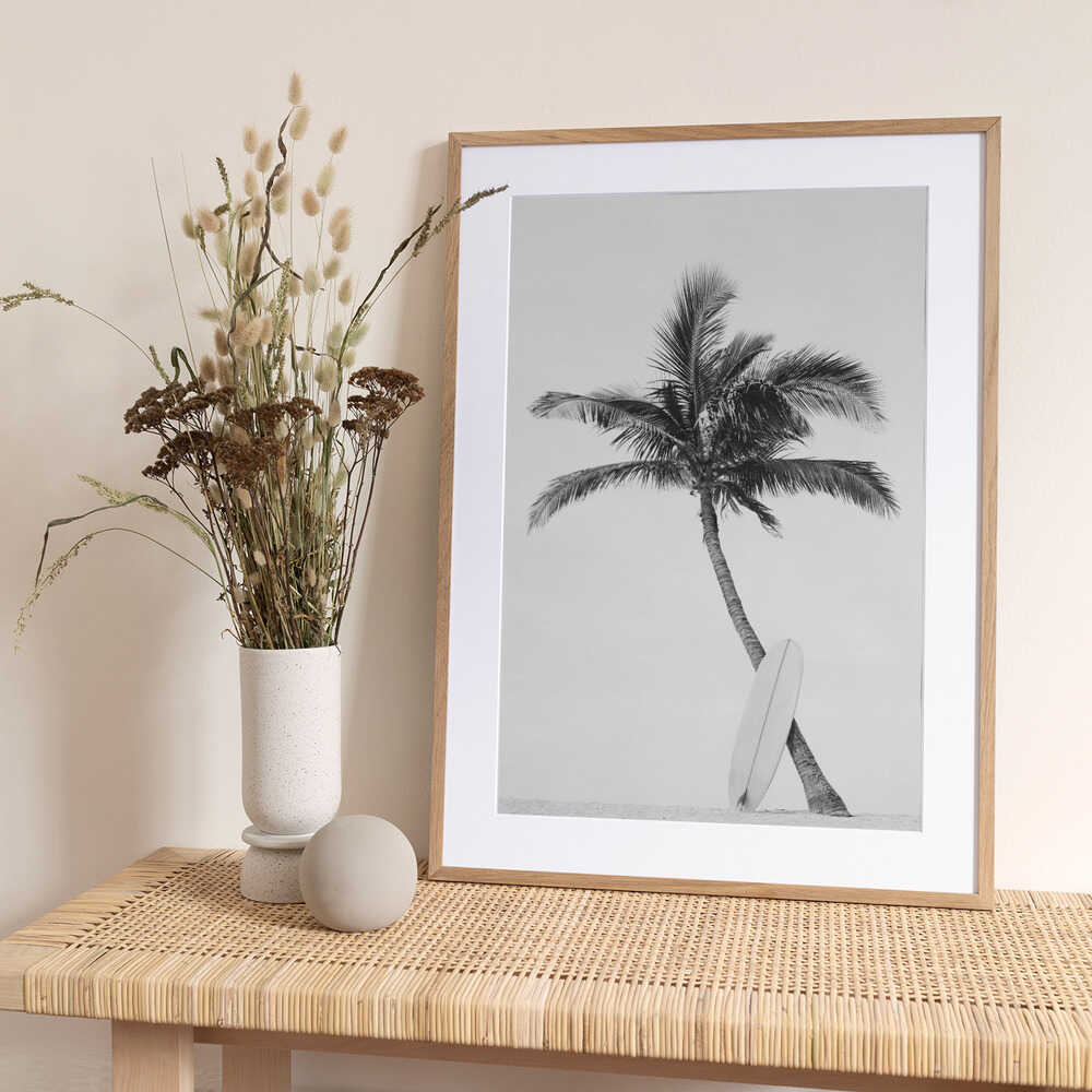 Palm Surfboard - Art Print by Kathrin Pienaar