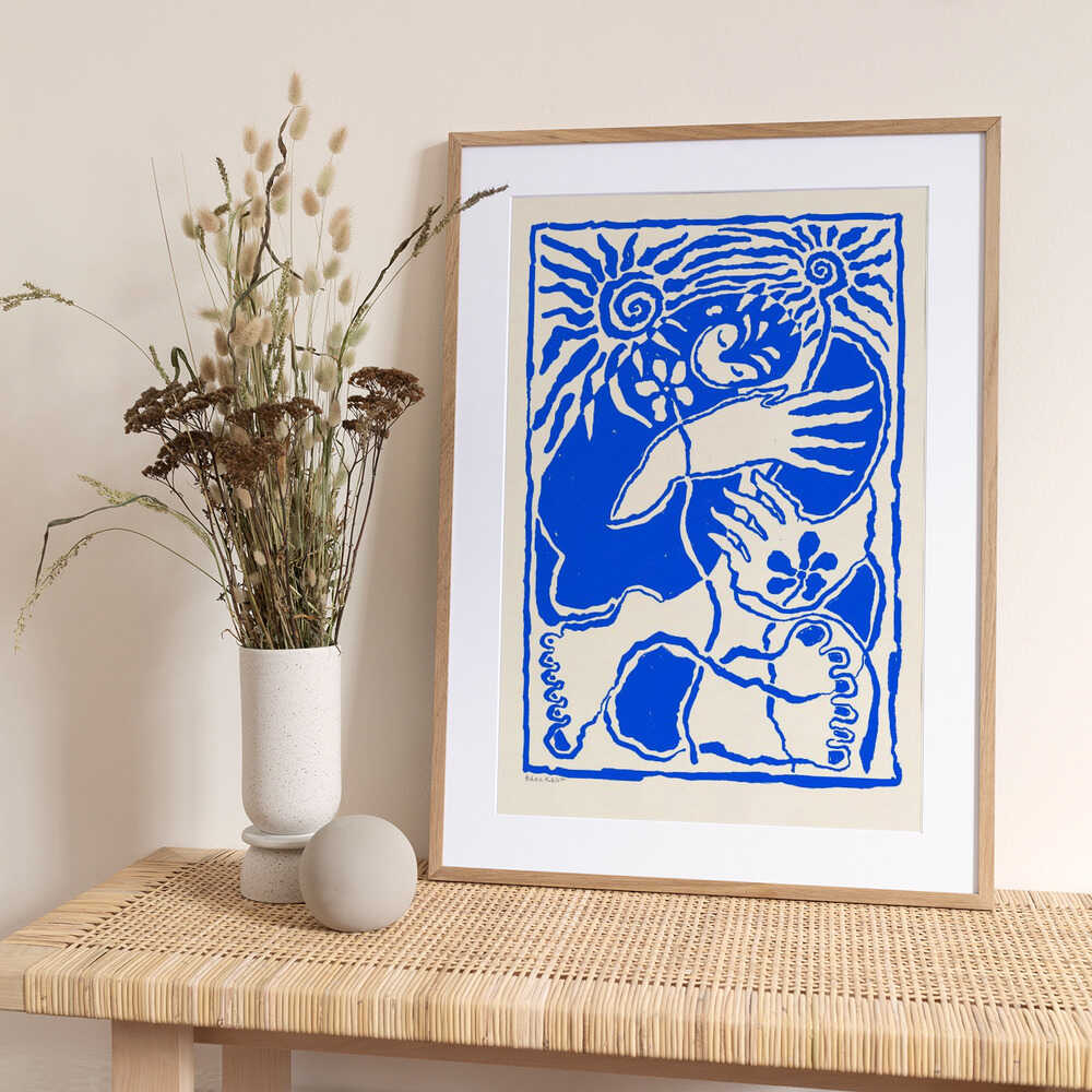 Protection (blue) - Art Print by EDEN KALIF