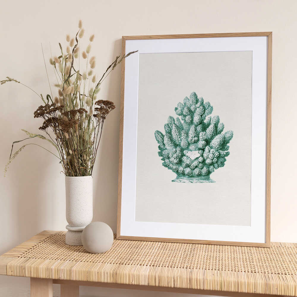 Teal Ocean Coral - Art Print by Wild Violets