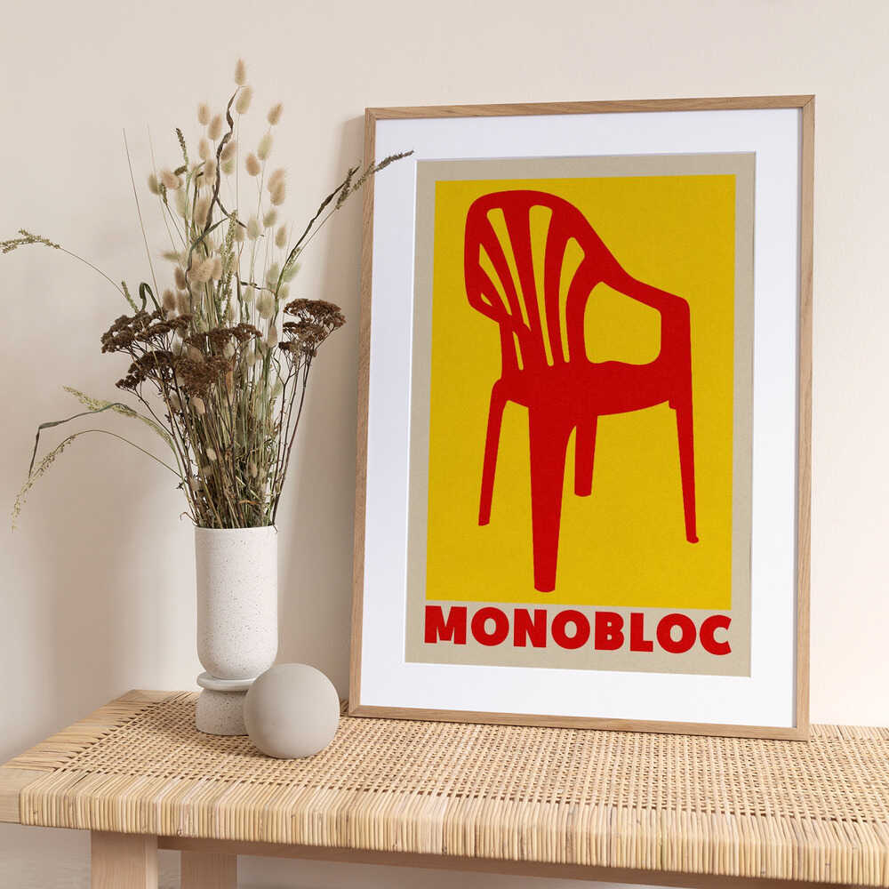 Red Monobloc Chair - Art Print by Rosi Feist